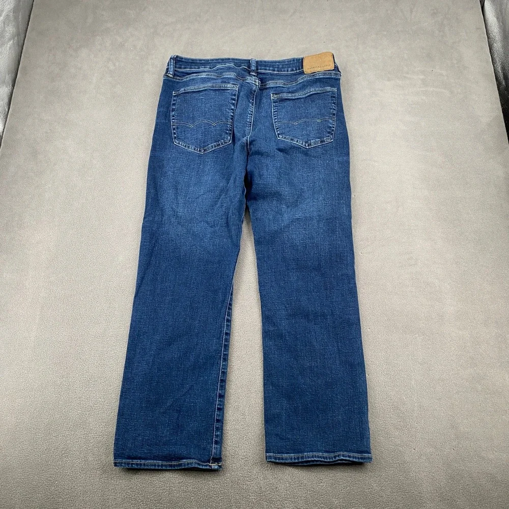 American Eagle Airflex+ Mens Straight Leg Jeans Blue Medium Wash 34x30